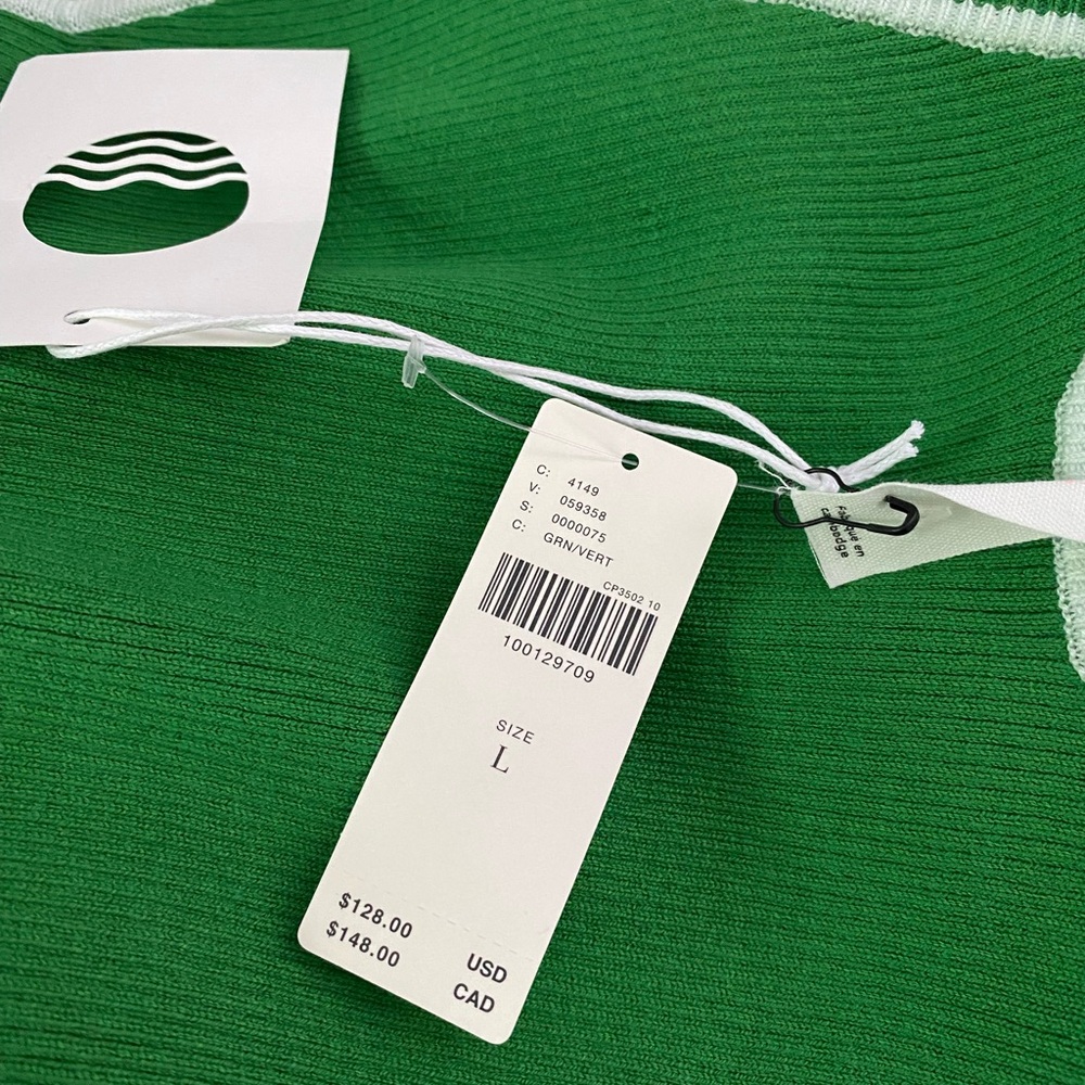 Anthropologie Daily Practice Fitted Midi Sweater Dress size L new green - Picture 2 of 5